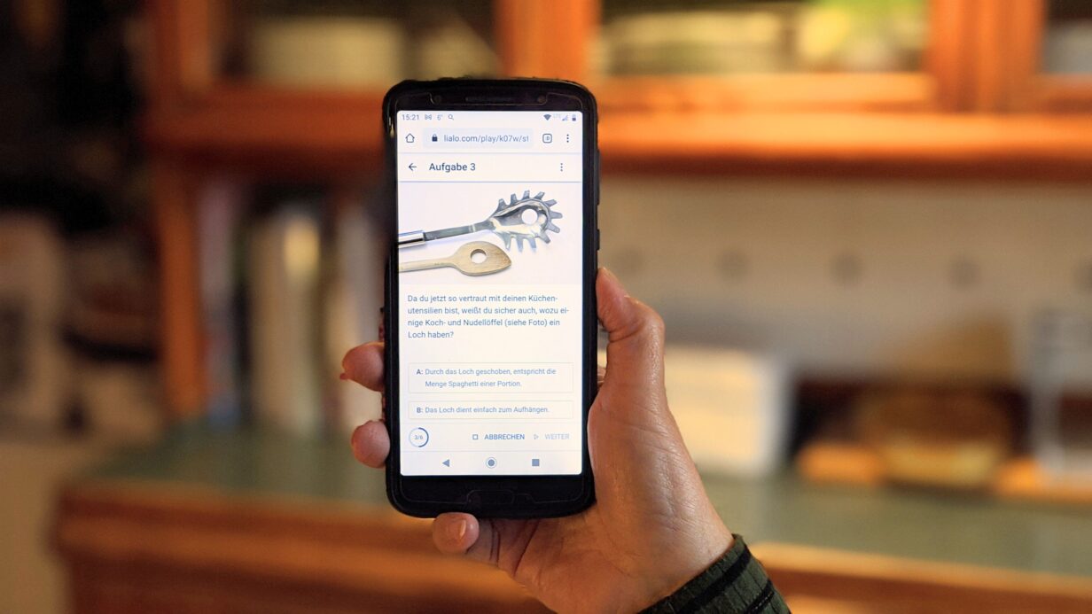 Handy mit Screenshot von der lialo Wohnungstour