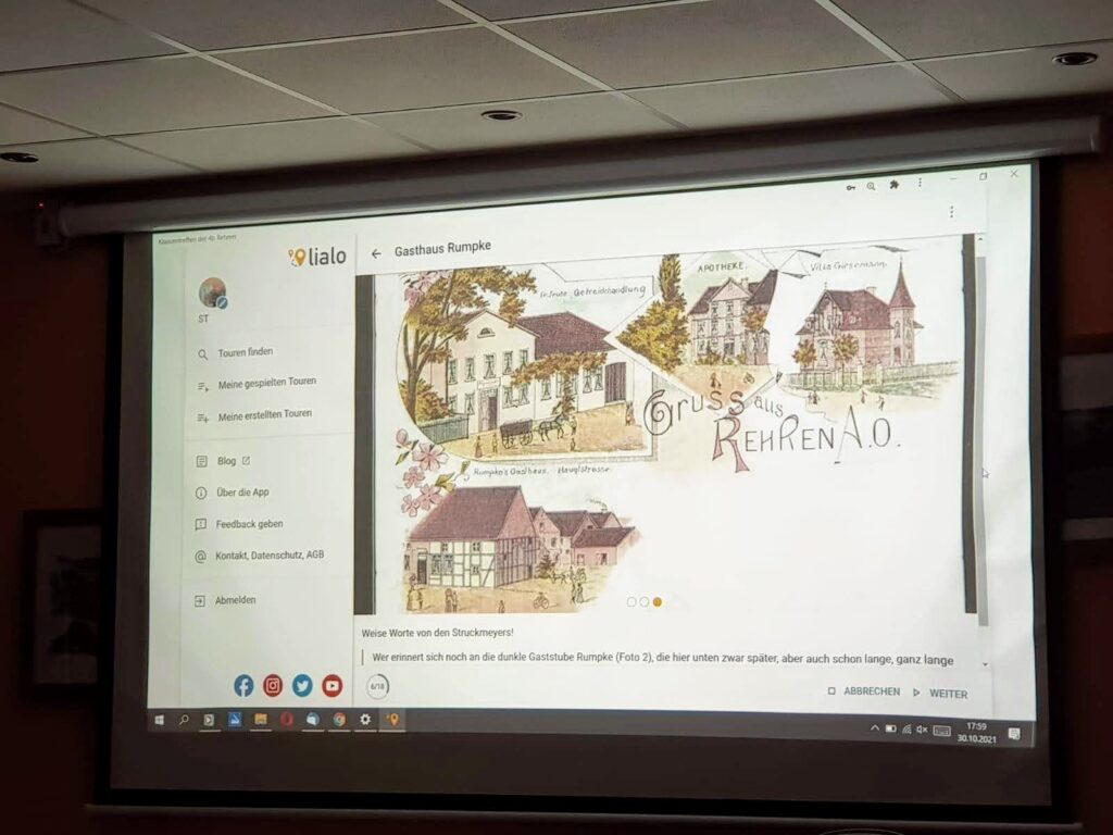 Beamerprojektion einer lialo Tour