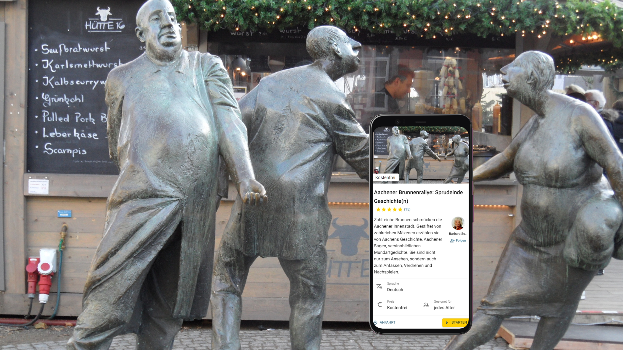 Stadtführung Brunnenrallye Stadtrallye Aachen mit dem Smartphone