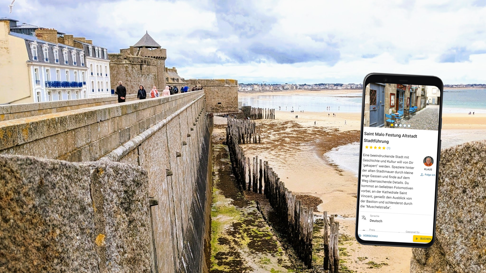 selbstgeführte stadtführung mit dem smartphone durch Saint Malo