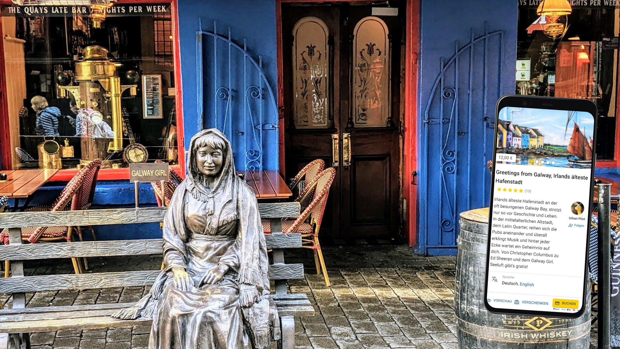 selbstgeführte stadtführung mit dem smartphone durch galway