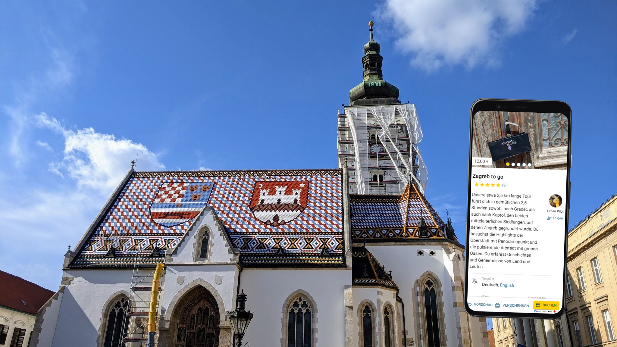 selbstgeführte stadtführung mit dem smartphone durch zagreb