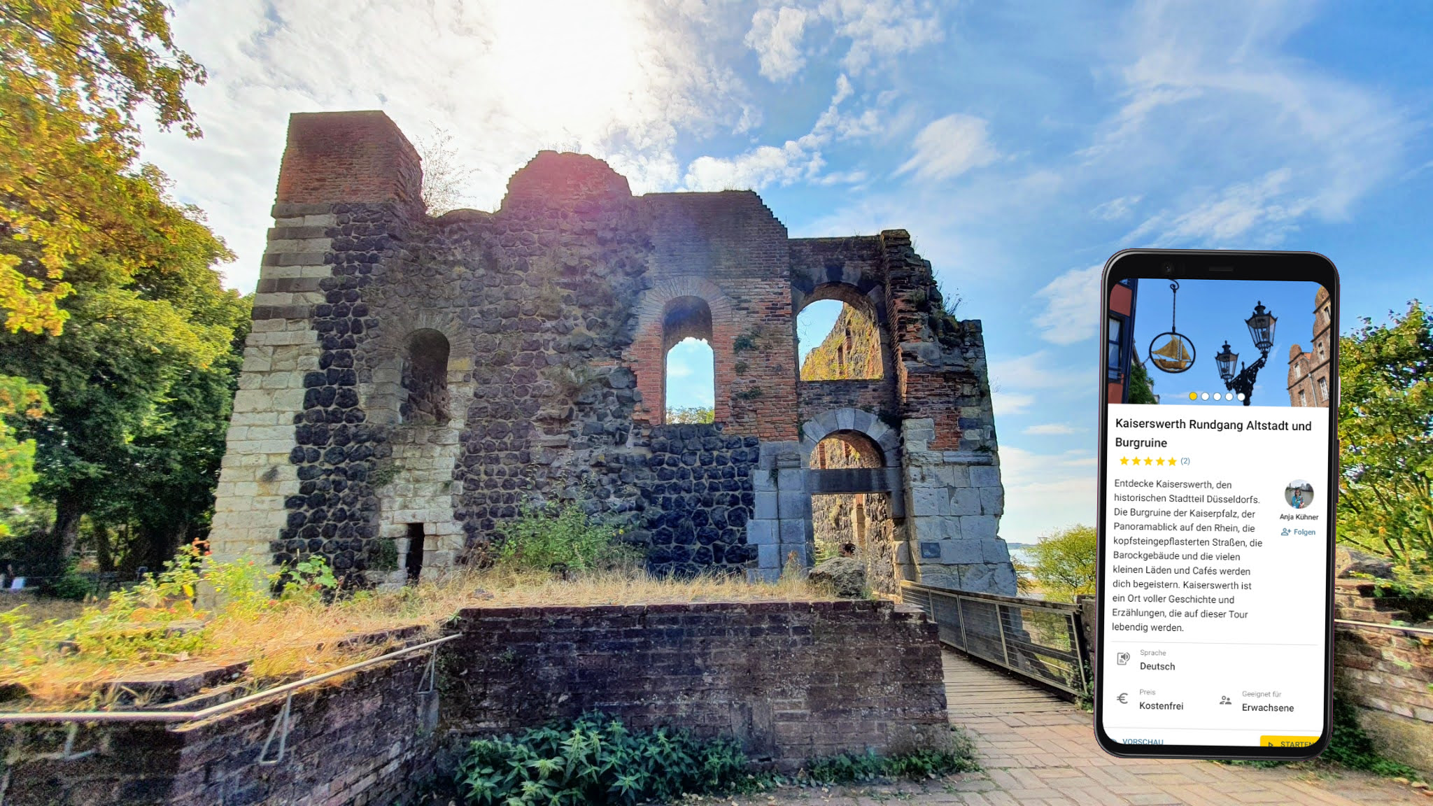 Kaiserswerth stadtführung und stadtrundgang mit dem eigenen smartphone