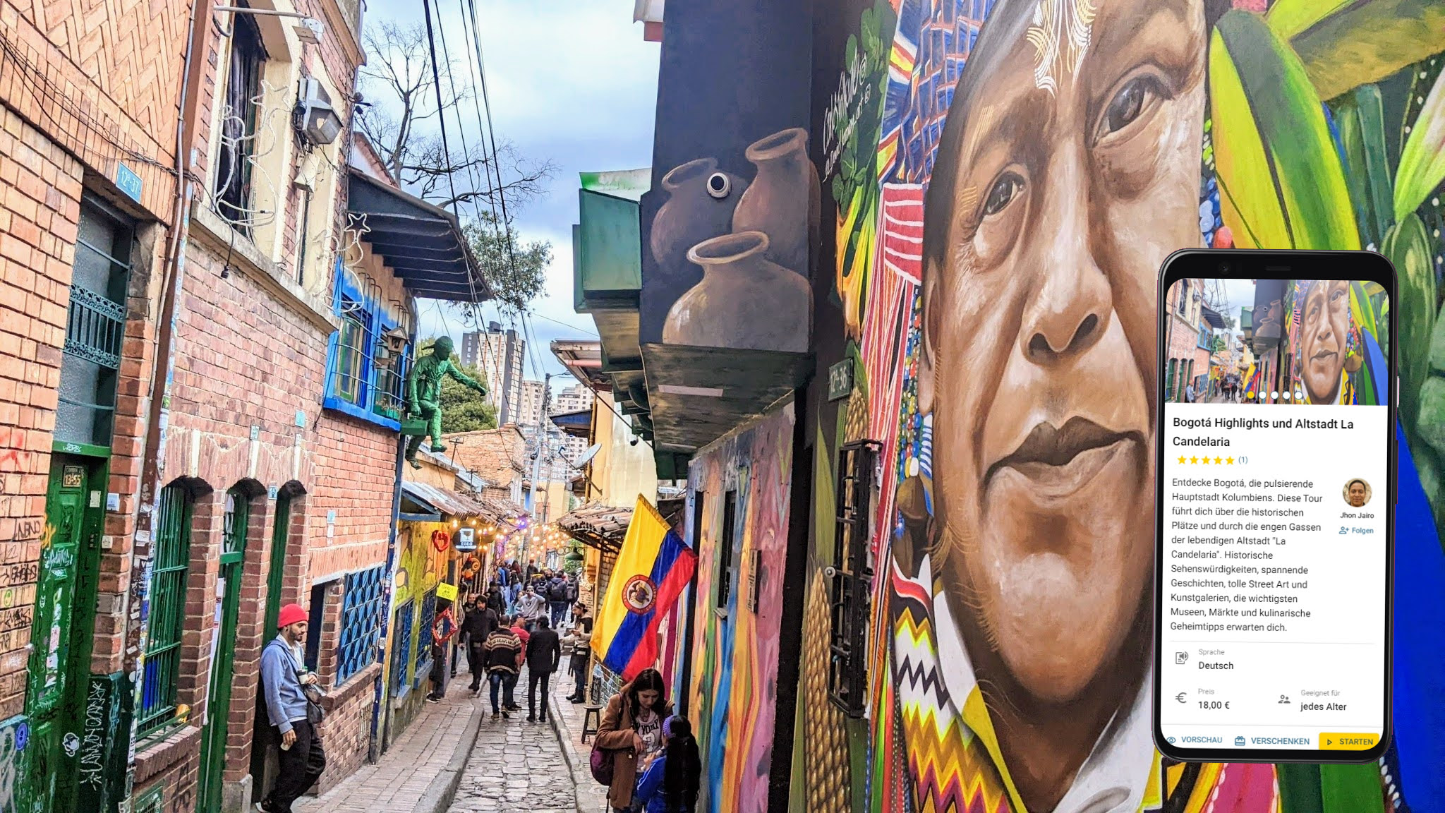 bogota stadtführung mit dem eigenen smartphoneeo