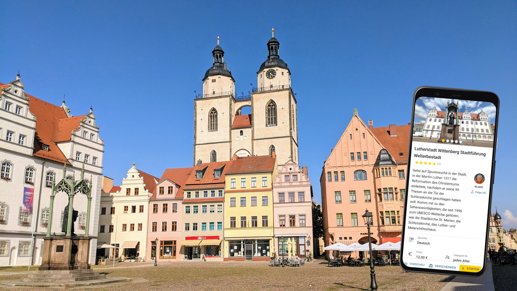 Lutherstadt Wittenberg individuelle stadtführung mit dem eigenen smartphone