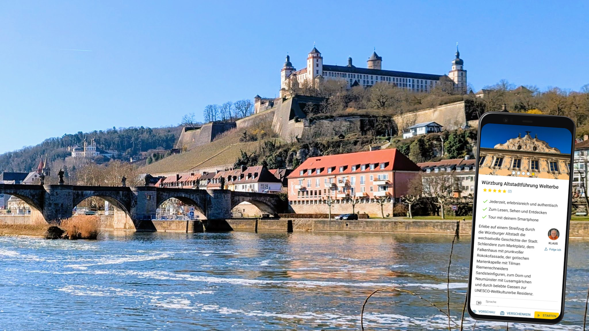 Würzburg Stadtführung mit dem eigenen Smartphone