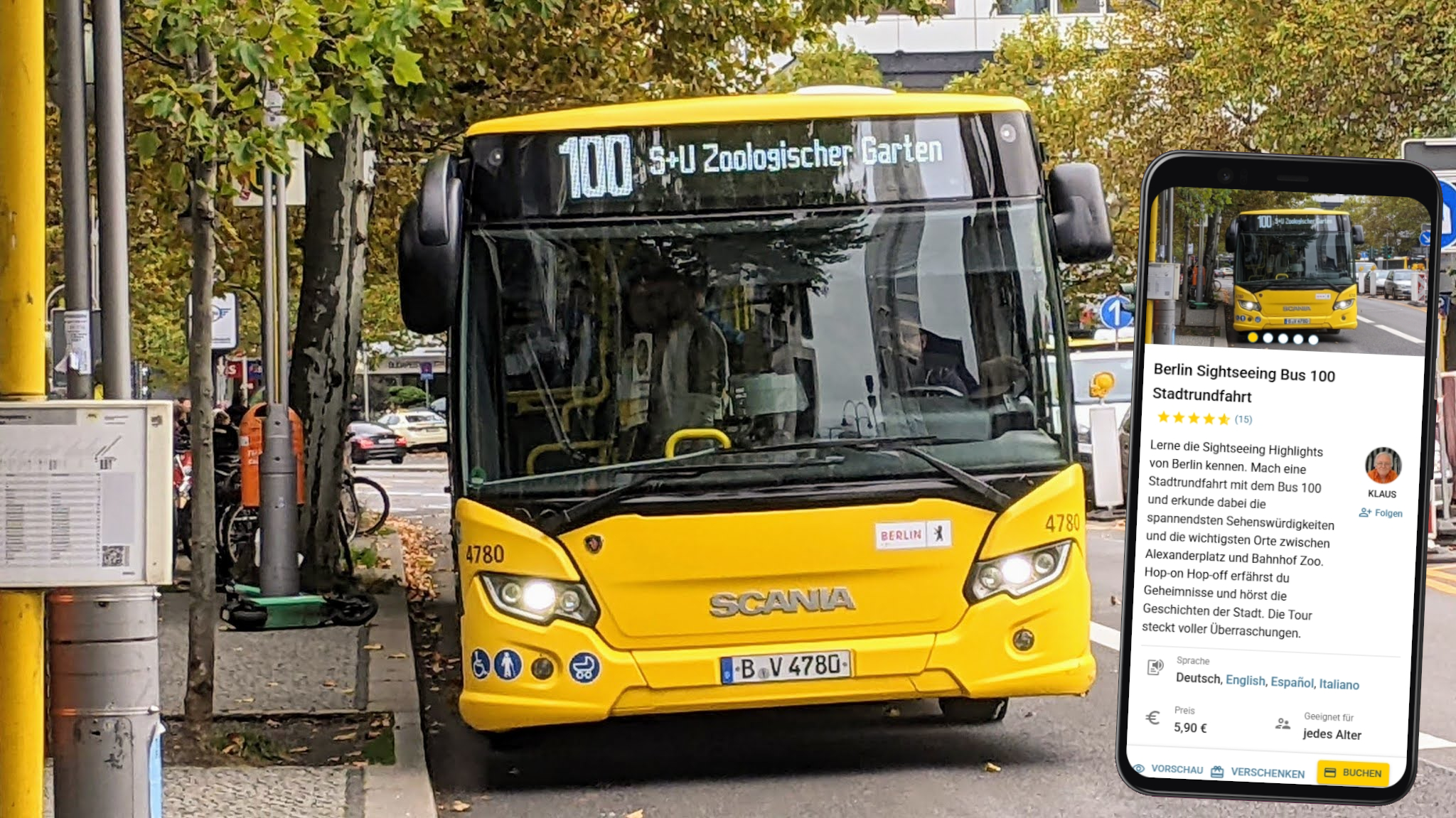 Berlin Stadtrundfahrt günstig - Sightseeing Guide für den BVG Bus 100