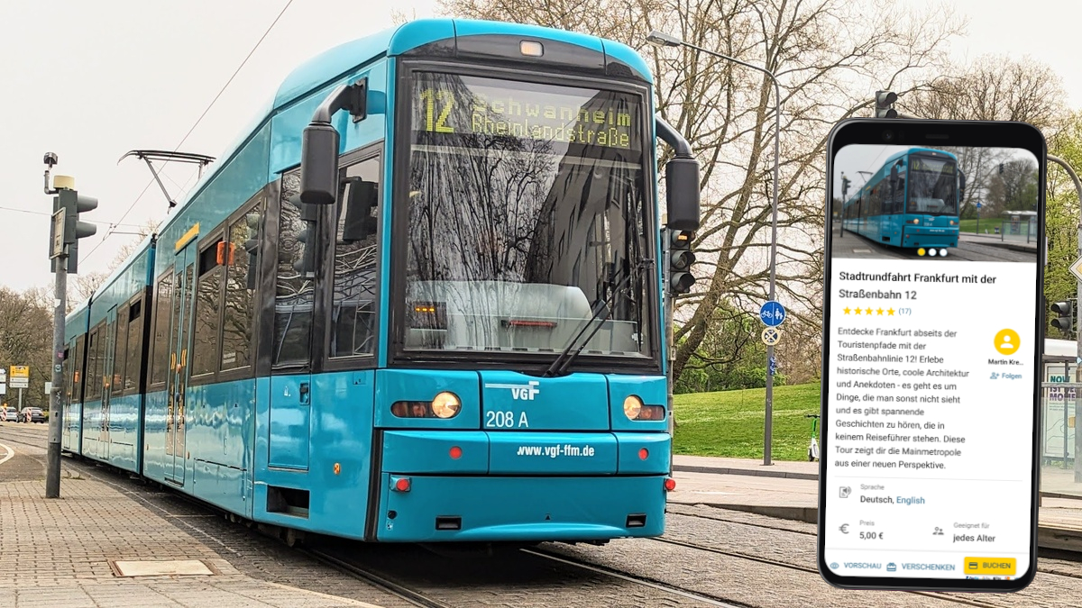 Stadtrundfahrt Frankfurt günstig mit der Straßenbahn Tram 12