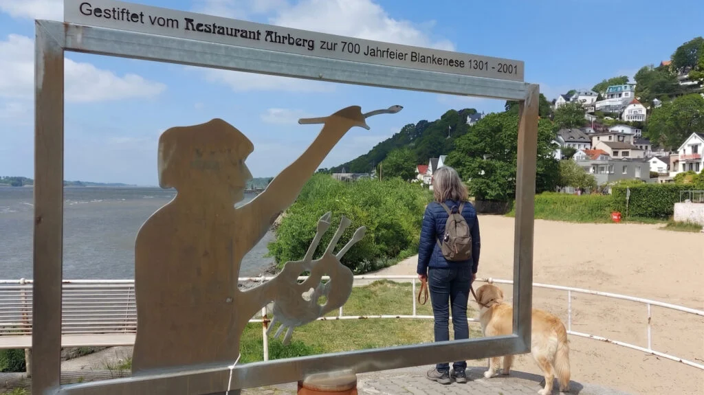 Hamburg Blankenese Treppenviertel mit Hund